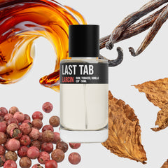 Last Tab scent notes — rum, sweet tobacco, woods, vanilla, smoke, inspired by Maison Margiela Jazz Club – Larcin