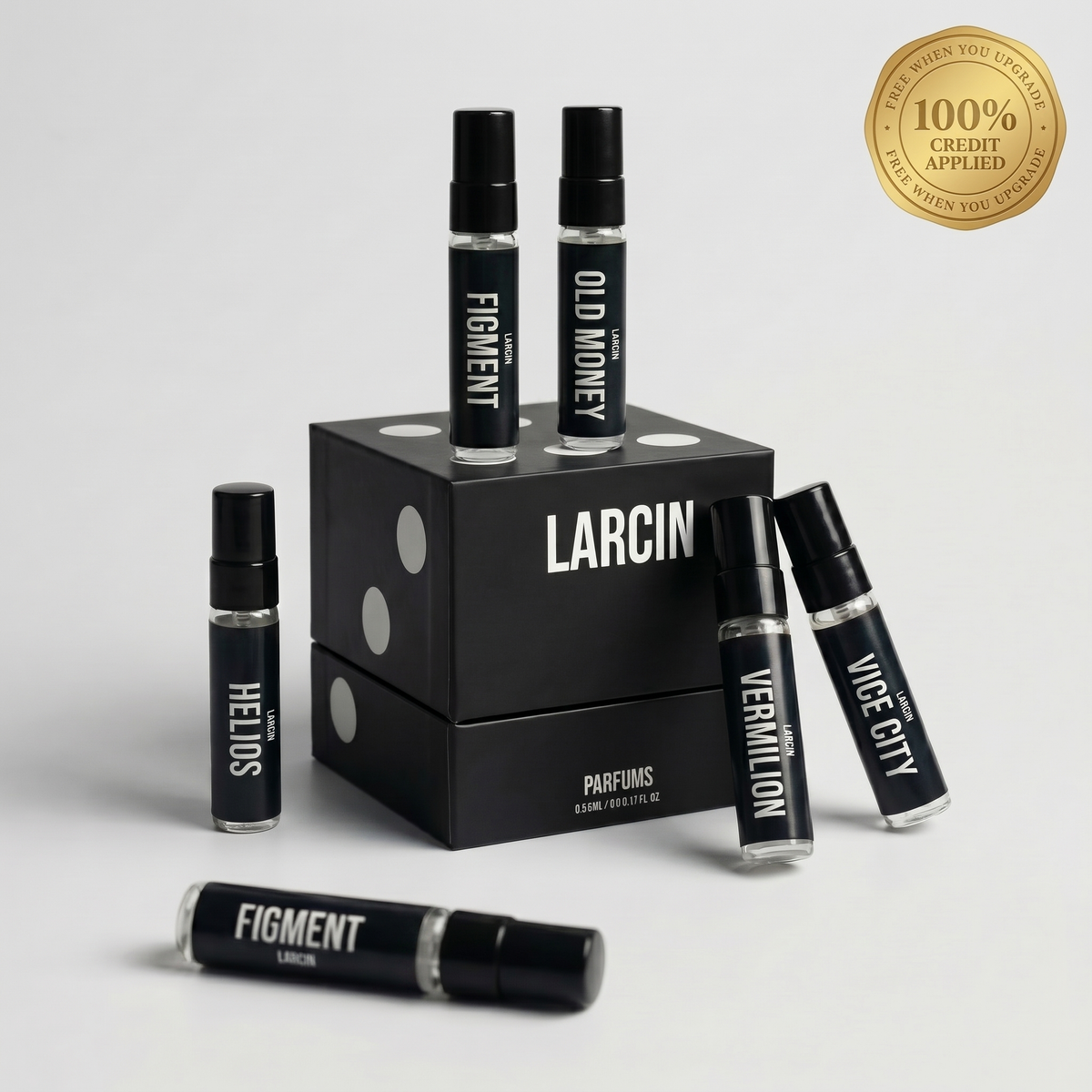 Larcin Lucky Six perfume discovery set box