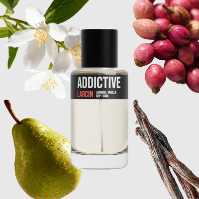Addictive scent notes — dark coffee, white florals, vanilla, amber, inspired by YSL Black Opium – Larcin