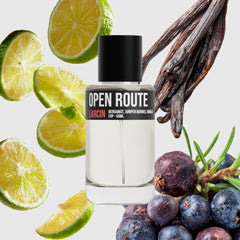 Open Route scent notes — lemon, bergamot, pine, juniper, sandalwood, inspired by Byredo Gypsy Water – Larcin