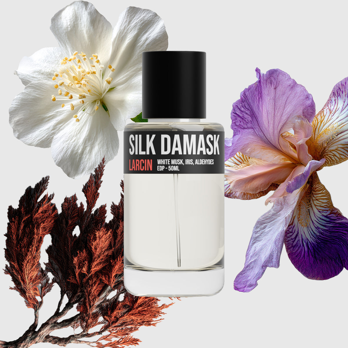 Silk Damask scent notes — pear, lily of the valley, iris, musk, ambrette, inspired by Maison Margiela Lazy Sunday Morning – Larcin