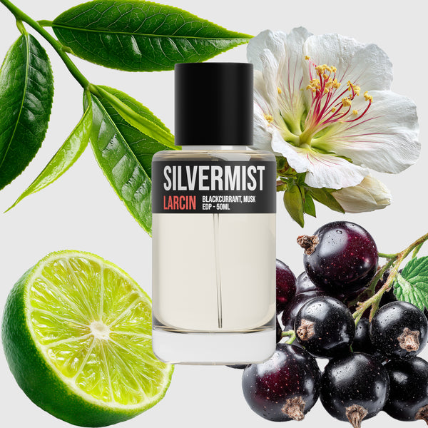 Silvermist scent notes — bergamot, blackcurrant, green tea, musk, sandalwood, inspired by Creed Silver Mountain Water – Larcin