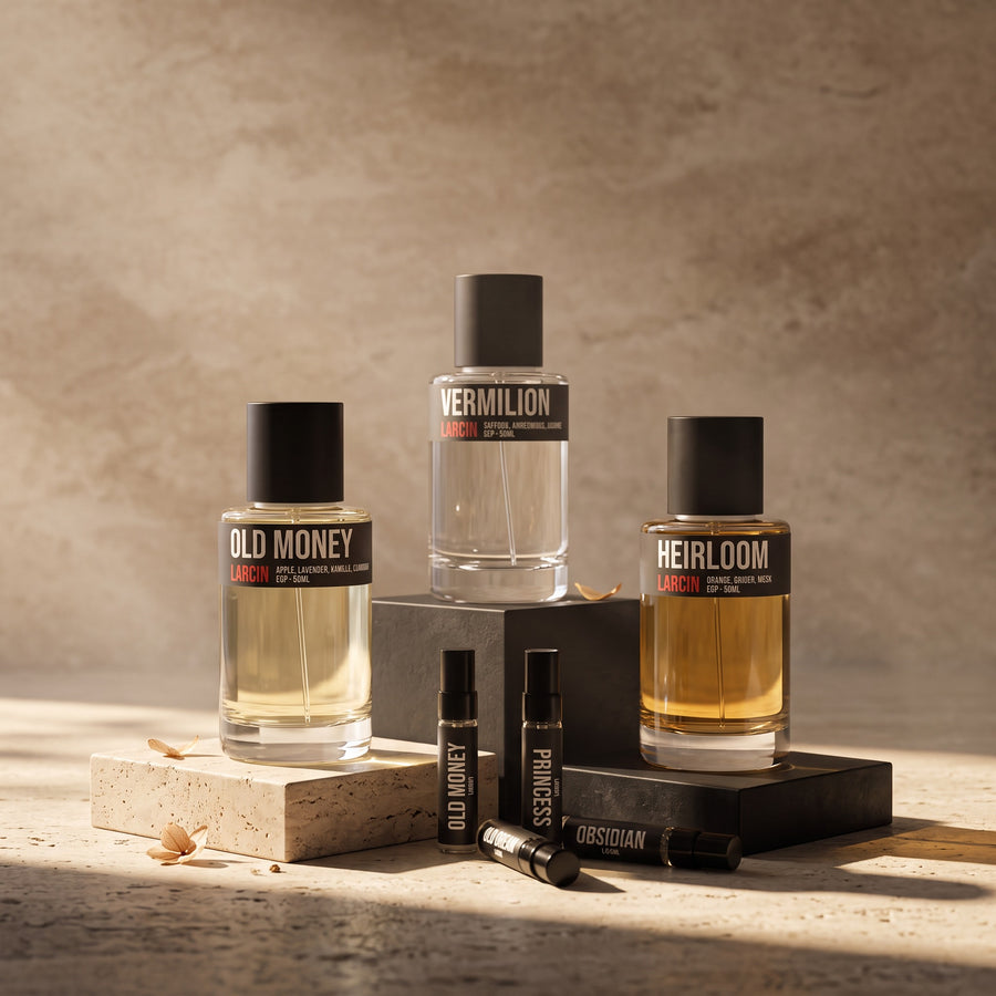 The Seven perfume bundle: three 50ml extrait de parfum bottles and four 5ml samples – Larcin